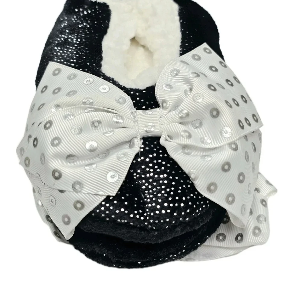 Jojo Fuzzy Babba Girls Slipper Socks S M 8-13 Bow Whimsigoth Dark Fairy Sparkle